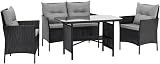 EVRE Florence Garden Lounge 4 Piece Rattan Set Anthracite view 2