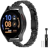HAYONLIY Slim Stainless Steel Bands Compatible for Samsung Galaxy Watch 7/FE/6/5/4 40mm 44mm, Watch 6/4 Classic 43mm 47mm 42mm 46mm, 5 Pro 45mm, 20mm Dressy Metal Chain Thin Strap for Women