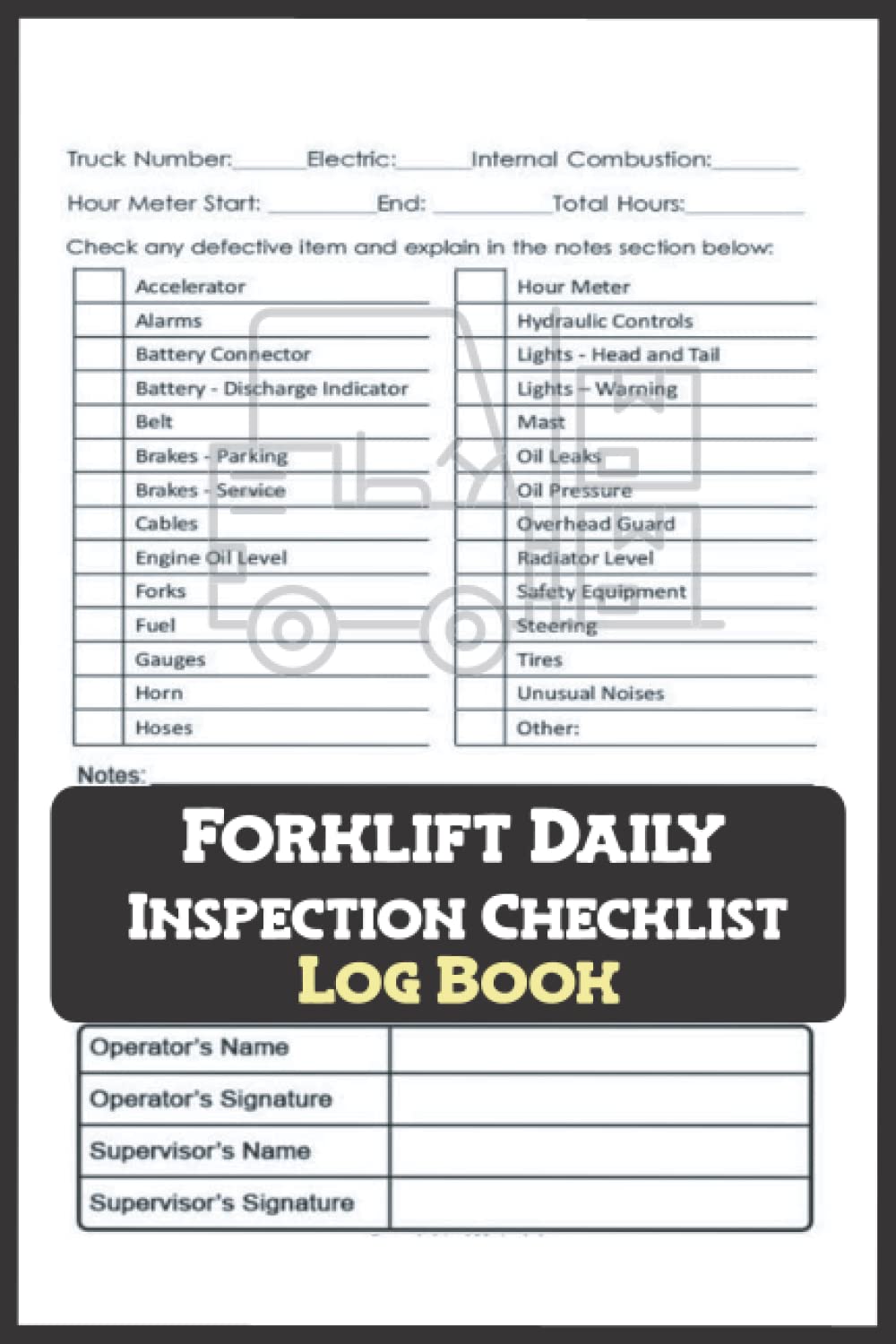 Forklift Daily Inspection Checklist Log Book Forklift Operator Daily Checklist Safety Osha Regulations 6 X 9 Inches 0 Pages Publishing Forklift Books Amazon Com Forklift Daily Inspection Checklist Log Book Forklift Operator Daily Checklist Safety Osha Regulations 6 X 9 Inches 0 Pages Publishing Forklift Books Amazon Com
