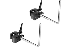 SHAPE Camera Cart C-Stand Hangers Kit of 2 – CNC-Milled Aluminum 90° Hangers with Super Clamps for Rig Cart Poles, Studio Sta