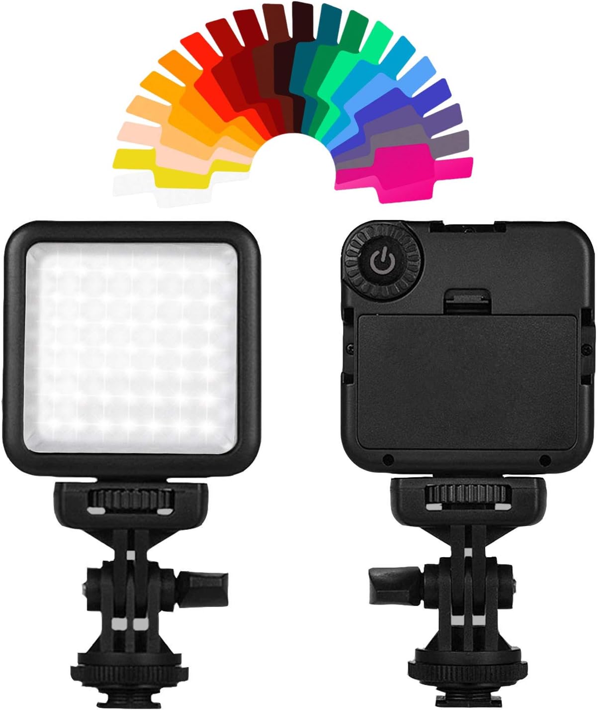 49 LEDs Mini Video Light Panel with 20pcs Gel Light Filters Hot Shoe and 1/4'' Interface Compatible with Zhiyun DJI Gimbal Tripod Digital DSLR Camera Canon Nikon Olympus Panasonic Photo Photography