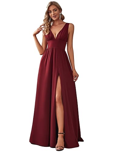 Ever-Pretty Women's Bridesmaid Dresses Deep V-Neck Sleeveless Side