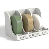 Soap Holder for Shower Wall, 3-Compartment Soap Dish [Patent Pending] | For Shampoo, Conditioner and Body Soap, Fast Draining