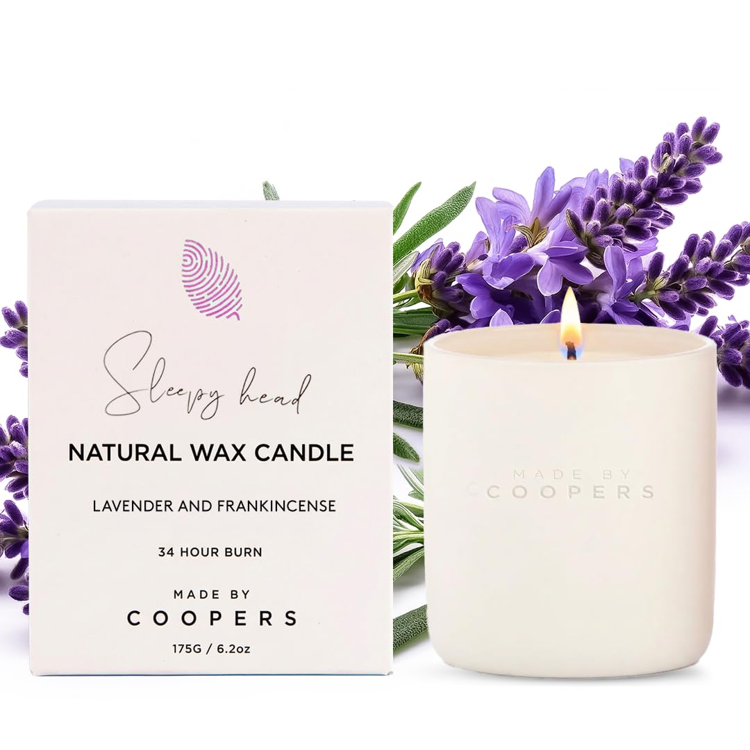 Made By Coopers Natural Candle, Sleepy Head Scented Candle, Perfect Candle Gift Set Made with Essential Oils, 170g