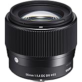 Sigma 56mm for E-Mount (Sony) Fixed Prime Camera Lens, Black (351965)