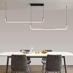 Chandelier, 2-Light Modern Ceiling U-Shaped Pendant
