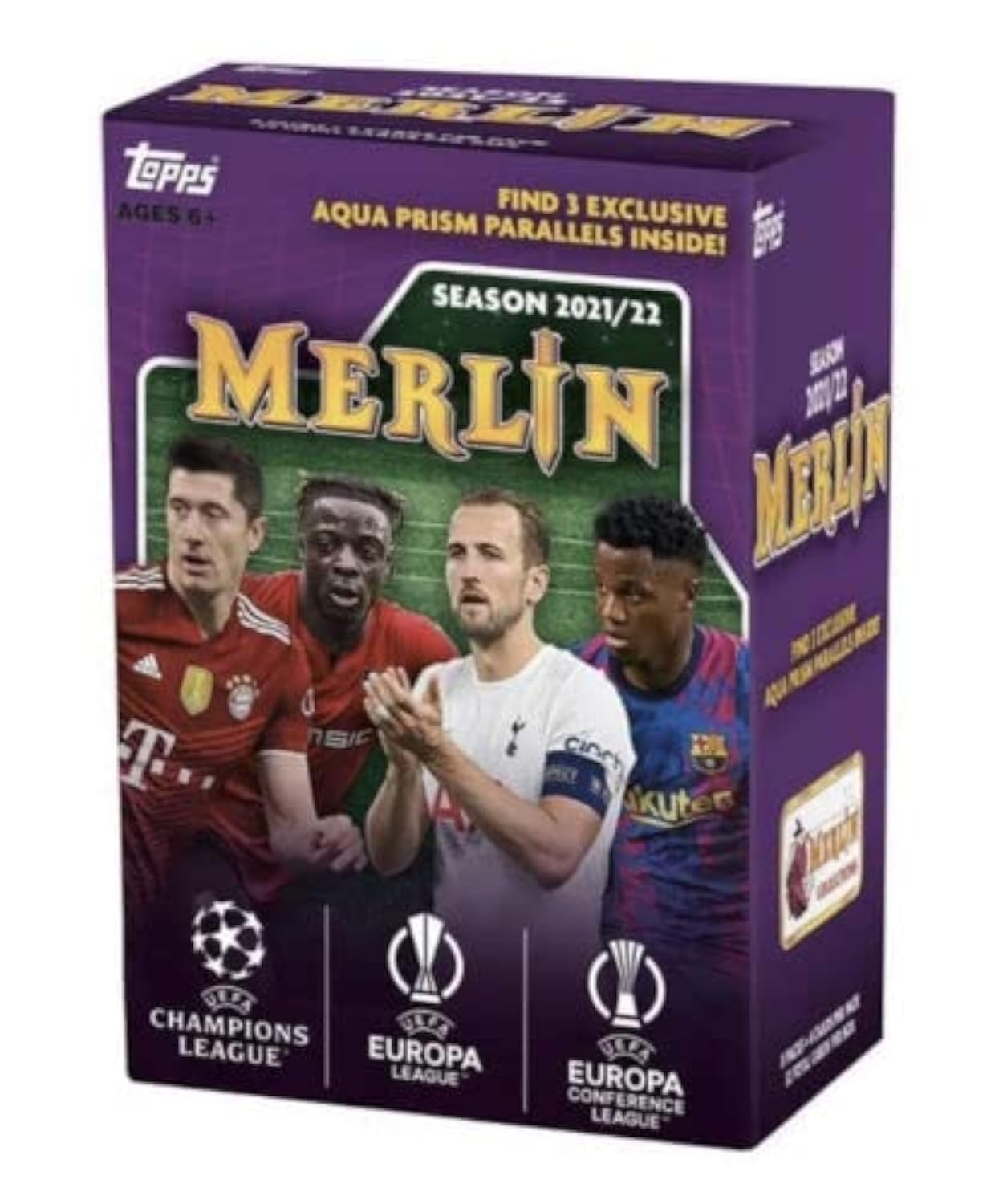 2021-2022 Topps UEFA Champions League Merlin Chrome Soccer Blaster Box - 32 Cards, Chrome Rookies & Stars