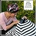 Baby Multi-Use Stretchy Nursing Cover, Car Seat & Stroller Apron Canopy, Shopping Cart Cover. Infant And Baby Breastfeeding Scarf, Black And White Design, Free Gift: Bandana Bib By Mancub