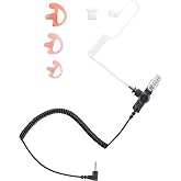 commountain 3.5mm Listen Only Earpiece for Speaker Mic | Acoustic Tube Receive Only Headset with 3 Ear Molds, for Police, Security &amp; Law Enforcement