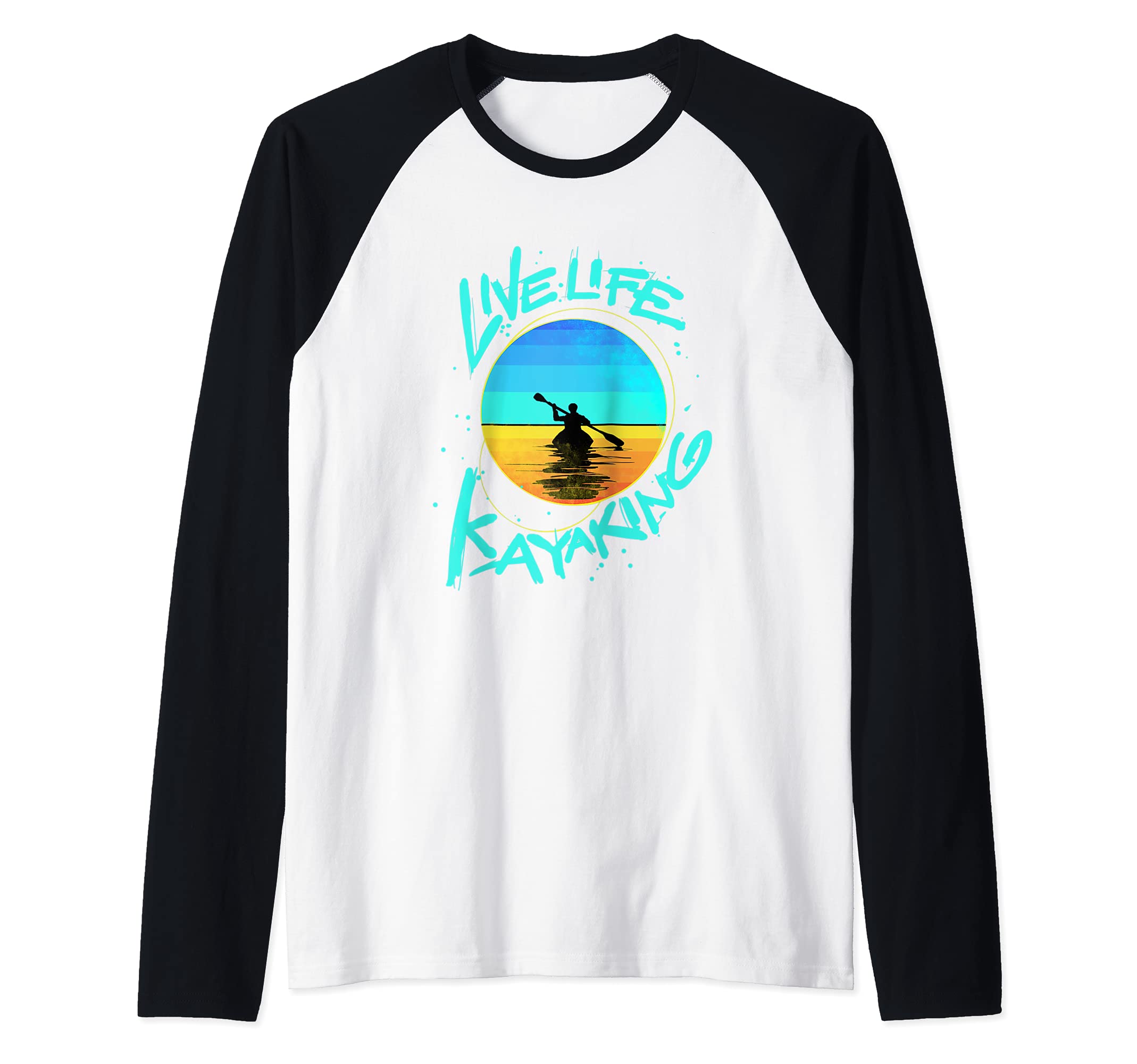 Kayak Gift Live Kayaking and Paddling Raglan Baseball Tee