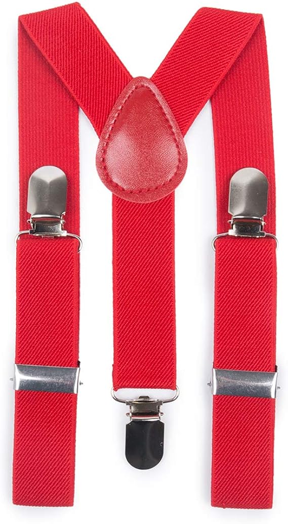 Boy's Kids Elastic Y Back Style Suspenders Adjustable Solid