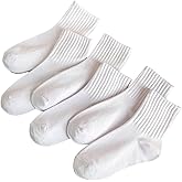 RoseSeek Women's 6 Pairs Casual Ribbed Crew Socks Comfy Mid Calf Sports Athletic Socks