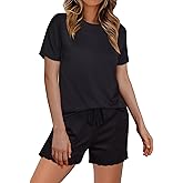 Ekouaer Womens Pajama Sets Short Sleeve Pajamas for Women Sets 2 Piece Lounge Sets Soft Sleepwear PJS