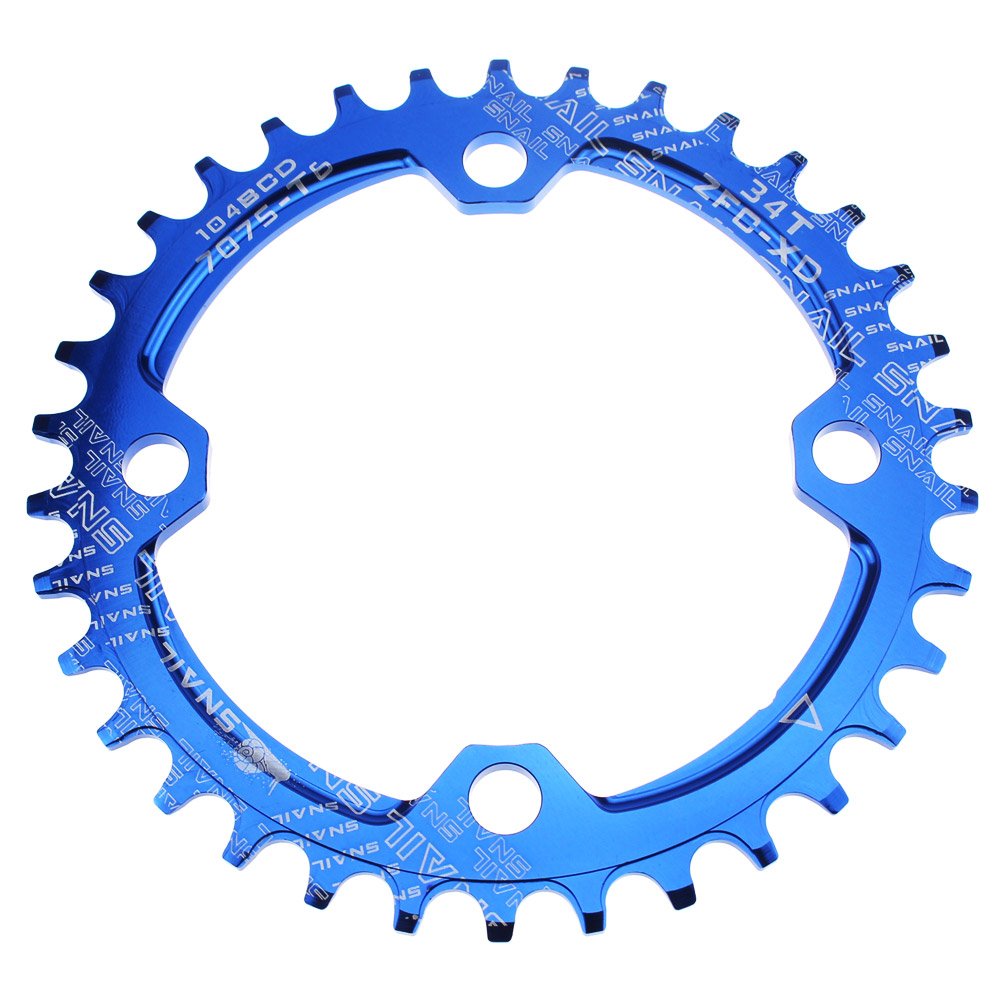 CYSKY Narrow Wide Chainring 104 BCD 34T Bike Single Chainring for 9 10 11 Speed Road Bike Mountain Bike BMX（34T）