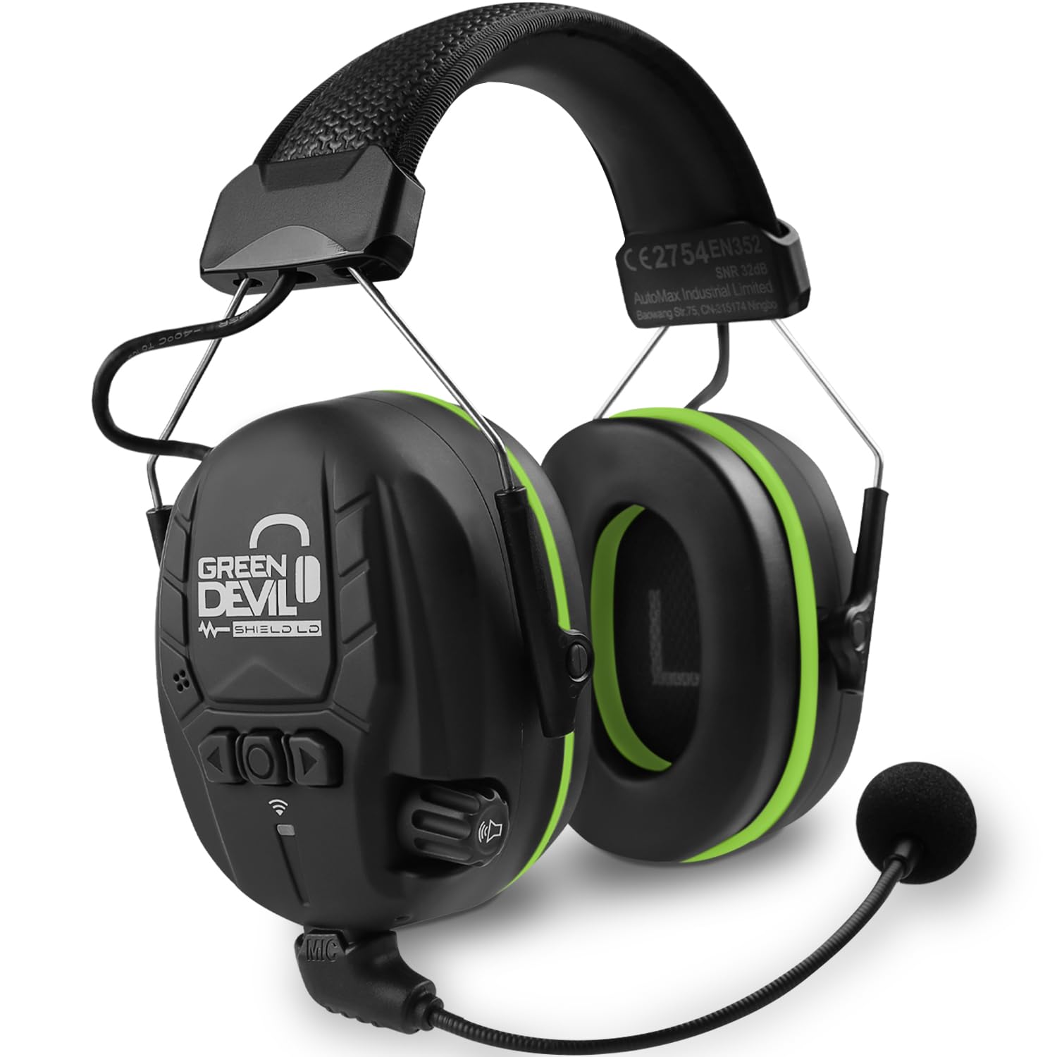 Photo 1 of GREEN DEVIL Electronic Bluetooth Hearing Ear Protection Headphones With Boom Microphones 27dB Noise Cancelling Earmuffs