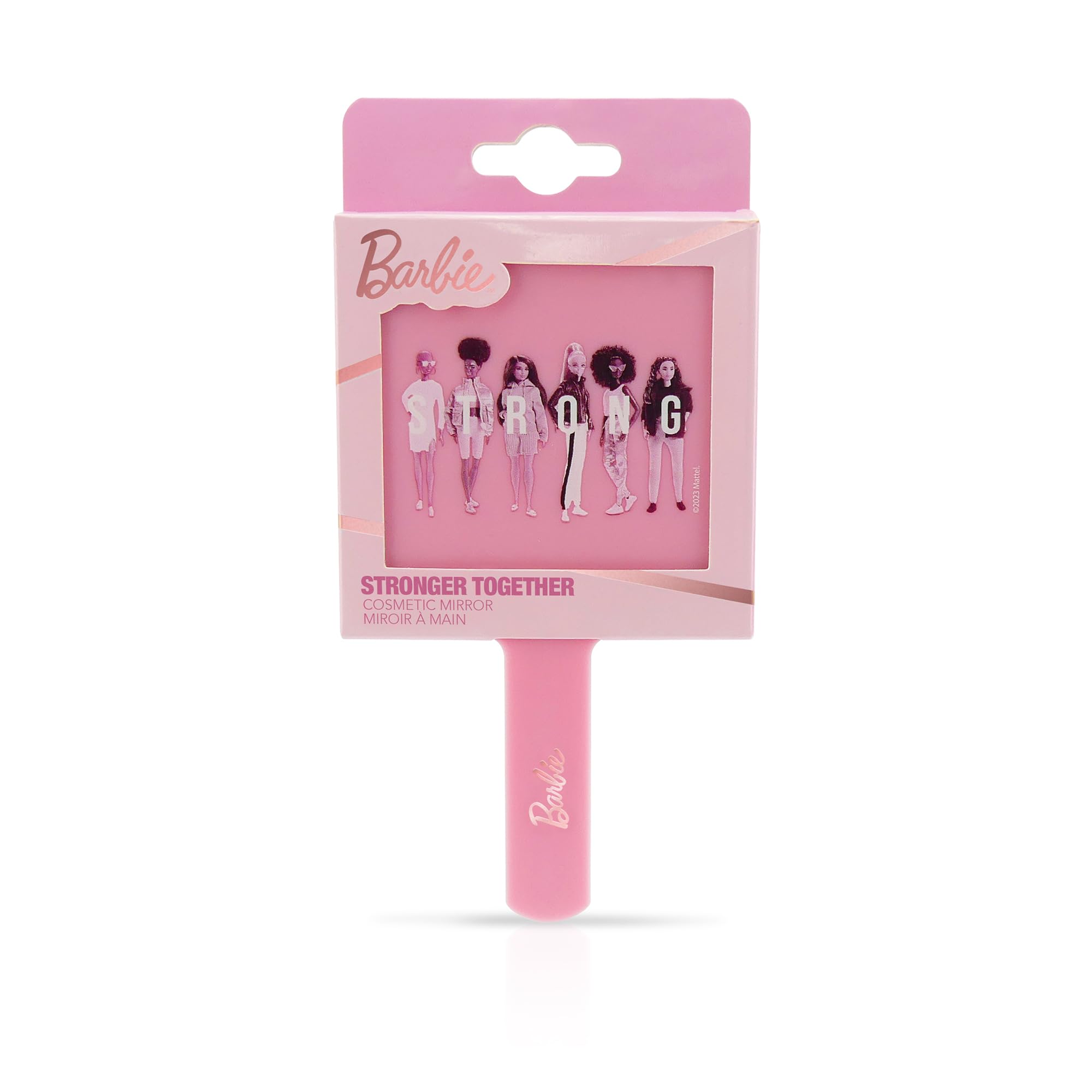 Barbie Hand Held Mirror - Cosmetic Mirror - Small Travel Mirror - Pink