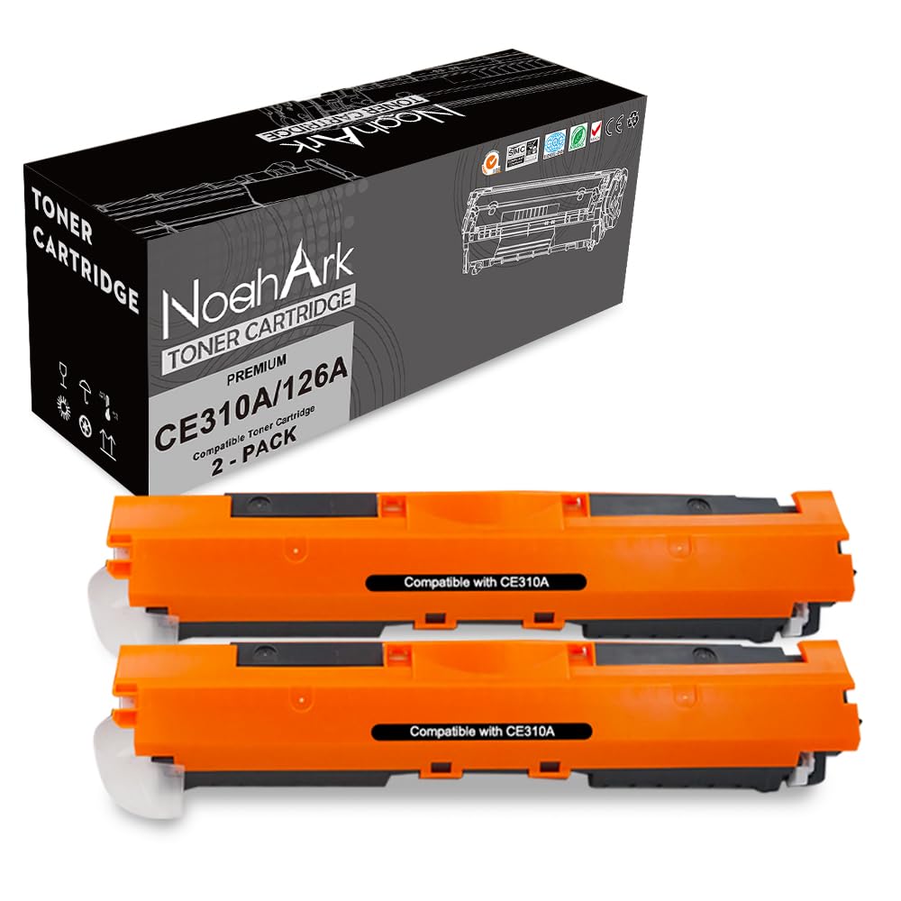 NoahArk Compatible for HP 126A (CE310A) Toner Cartridge Replacement for LaserJet CP1025 CP1025nw CP1020 M175a M175nw Pro 100 MFP M175a M175nw M275 TopShot M275a M275nw Printer (2 Black)