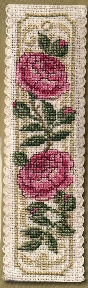 Textile Heritage Collection Cross Stitch Bookmark Kit - Damask Rose