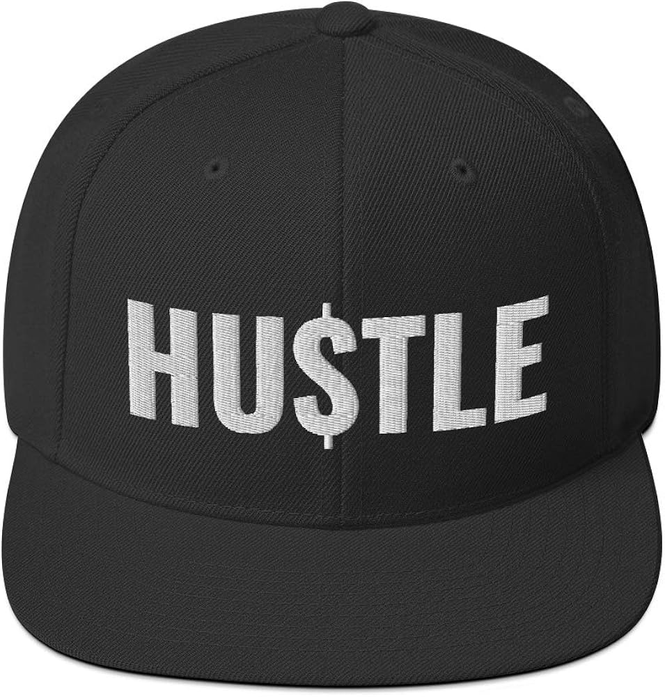 Hustle Snapback Hat Embroidery Cap for Men Women Hustle Baseball Cap Entrepreneur Gift Black at