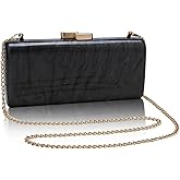 Simcat Acrylic Clutch Purse for Women, Chic Metal Evening Bag, Marble Evening Clutch Bag with Chain for Prom Wedding Party