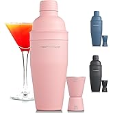 Modern Mixology 24oz Cocktail Shaker Set - Bartender Set with Jigger, Great for Mixing Cocktails, Martini, Margarita - Sleek Gift for Men & Women (Pink)