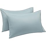 Amazon Basics Lightweight Super Soft Easy Care Microfiber Pillowcase, Standard, 2 Count, Spa Blue, 30" L x 20" W