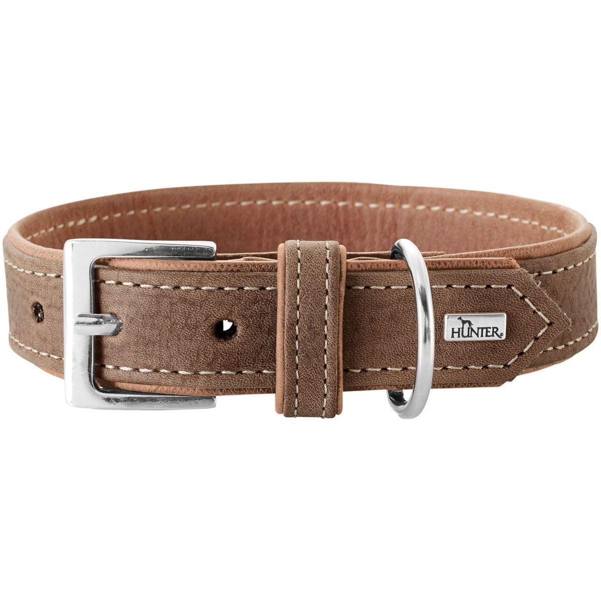 Hunter PORTO Dog Collar Leather Sustainable 35 (XS-S), Tobacco/Cognac