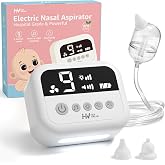 HEYVALUE Nasal Aspirator for Baby, Hospital Grade 9 Levels Suction, White | Baby Nose Sucker With 3 Food-Grade Silicone Tips, Ambient Light &amp; Night Light, 6 Soothing Nursery Rhymes &amp; White Noise