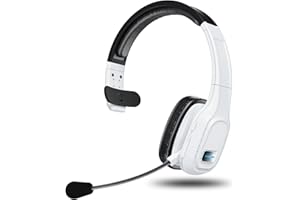 WYNESS Bluetooth Headset, 60Hrs Working Time with Noise Canceling, Trucker Wireless Headset with Mic & Mute, Voice Control, Bluetooth Headphones Multipoint for Truck Driver, Office, CallCenter, Phone/PC