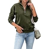 Dressmine Womens Quarter Zip Pullover Casual Long Sleeve Shirts Half Zip Sweatshirt 2025 Trendy Winter Clothes