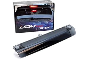 iJDMTOY Smoked Dark Lens 9-LED 3rd Brake Light Assy Compatible With Toyota 4Runner Highlander Prius Sienna etc., Rear Center Roof High Mount LED Third Brake w/Strobe Braking Feature