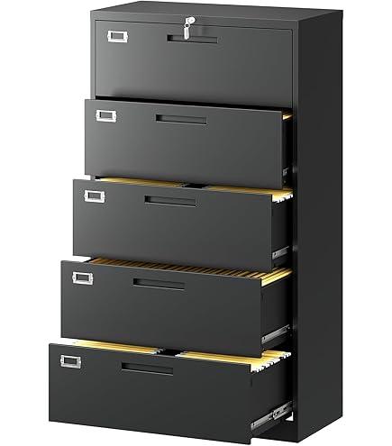 Amazon.com: Hirsh 42 inch Wide 5 Drawer Metal Lateral File Cabinet