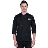 Nsteky Custom Chef Coat Men's Long Sleeve Classic Chef Jacket Hotel Kitchen Restaurant Chef Uniform with Double Breasted