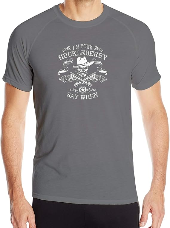 Mens I'm Your Huckleberry - Say When Sporty Style T-Shirts Short Sleeve Athletic Quick-Drying 