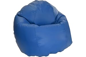 Bean Products Large Vinyl Bean Bag Chair | Filled w/Polystyrene Beads & CertiPUR Foam | Made in USA | 36”W, 36”L, 40”H | 20lb | Available in 2 Sizes | Perfect for Adults, Teens & Kids | Royal Blue