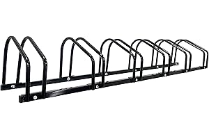 XINYI Bike Rack Floor, Bike Stand Garage, Indoor/Outdoor Bike Rack Garage,22-28" Wheel Stand, Max. Tire Width 2.1", Front/back Bike Stand For Mountain, Road and Kids Bikes for 6 Bikes