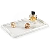 Koville African Natural Marble Tray, 12"x7" Coffee Table Vanity/Decorative Tray for Jewerly, Watch, Perfume Candle Tray for Bedroom/Bathroom/Kitchen Countertop