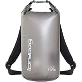 IDRYBAG Clear Dry Bag Waterproof 2L/5L/10L/15L/20L, Small Dry Sack Waterproof Bag for Kayaking