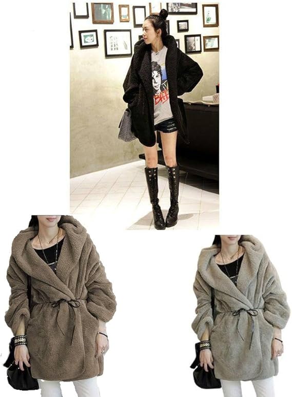 Amazon フード付 ボア コート レディース 冬 ロング 灰 黒 茶 服 ファッション小物 通販