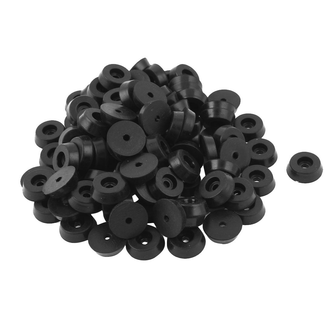 Sourcingmap 100 Pcs 5mm x 18mm Conical Rubber Furniture Bumper Foot Cover Pad Black