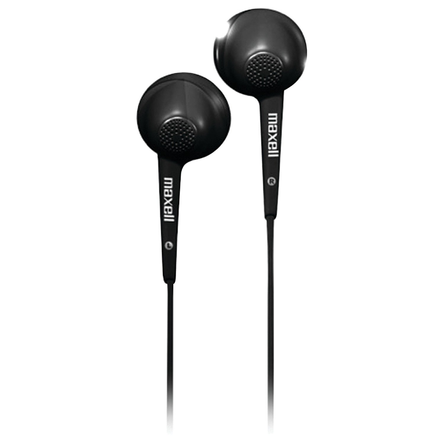 Maxell 191569 Earbuds w/Mic, Soft Comfort Fit, Black