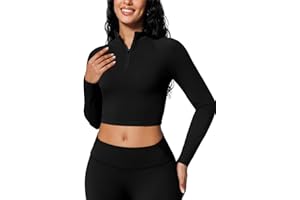 BRXL Womens Half Zip Bbl Jacket Lightweight Cropped Workout Jacket Athletic Pullover Running Yoga Gym Tops