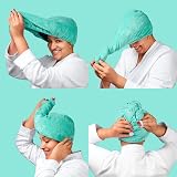 Noughty Microfiber Hair Towel 97% Natural Quick-Dry Red Green view 6