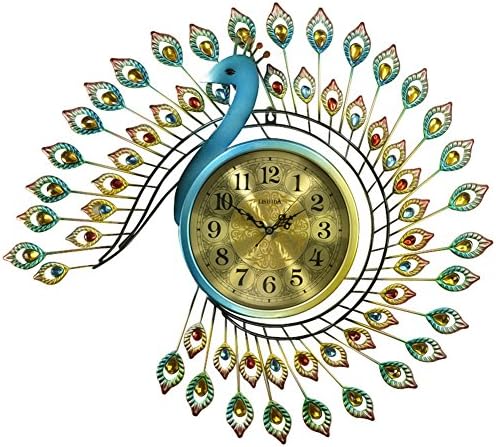 Decorative Wall Clock/Living Room Of Peacocks Birds Wall Clock/Creative Personality Clock/European-american Iron Wall Charts-C 20inch