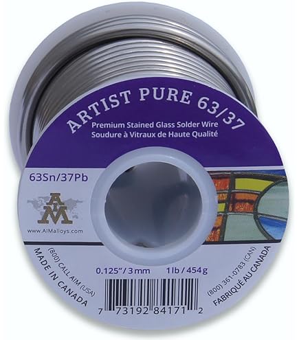 Amerway Sapphire Stained Glass Soldering Wire - 60% Tin 40% Lead, .125" Diameter, 1 Lb Spool