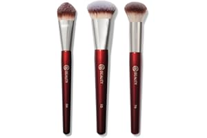 BK Beauty Core Complexion Trio Makeup Brushes Set (3PC) – Foundation, Concealer, and Blending Brushes for Liquid, Cream & Powder – Vegan, Cruelty-Free, Ultra-Soft Face Makeup Brushes