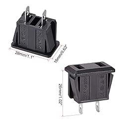 uxcell Panel Mount Plug Adapter AC 250V 10A 2 Pins