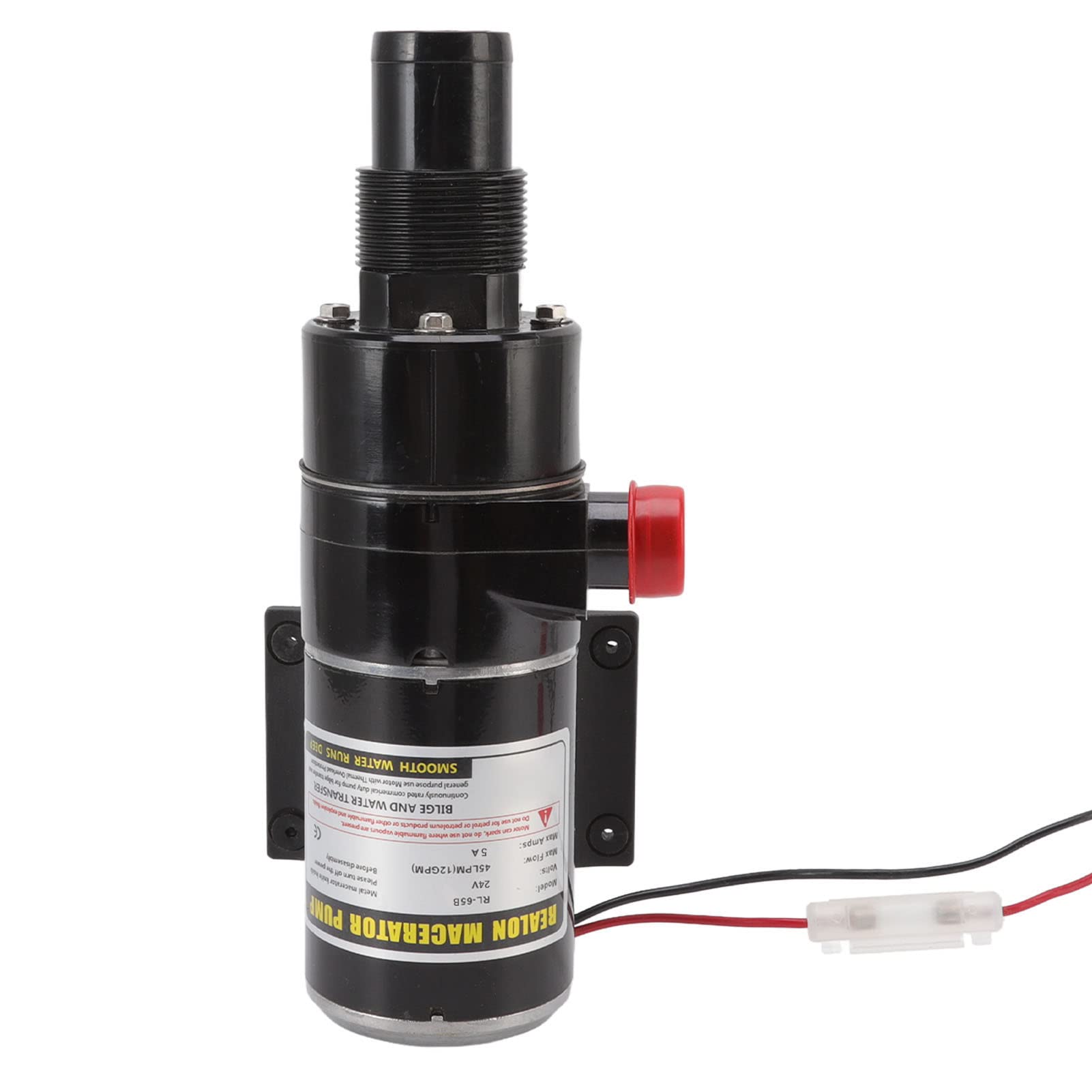 CHICIRIS Macerator Pump, 45LPM RV Waste Self Priming Sewage Pump with Hose Discharge Port for Boat Marine RV (RL-65A) (24V)