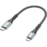 USB C to Micro USB Cable 6 Inch Short, 480Mbps Data Transfer &amp; 12W Charging | USB-C Type C to Micro USB Cable Adapter OTG Cord Braided for MicroUSB Devices