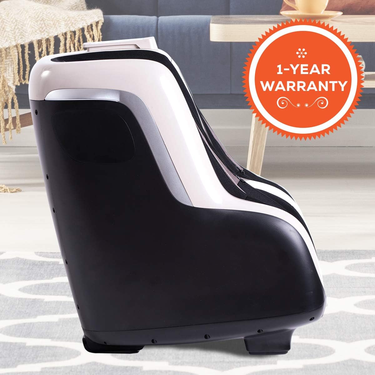Human Touch Reflex SOL Foot and Calf Relaxation Shiatsu Massager with Heat and Vibration- Patented Technology - Extended Height, Adjustable Tilt Base with Under Foot Massage Rollers, Black and White: Kitchen & Dining